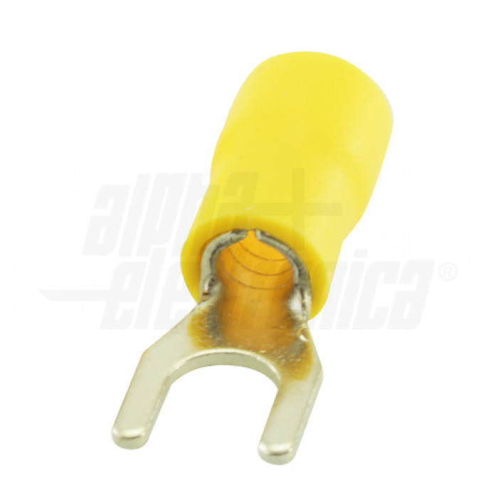 Terminale a forcella preisolato GIALLO 5,3mm  Adatto per cavo 4,0-6,0mmq