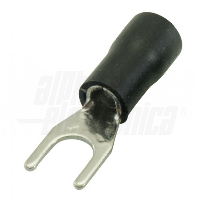 Terminale a forcella preisolato NERO 5,3mm - Adatto per cavo 2,5-4mmq
