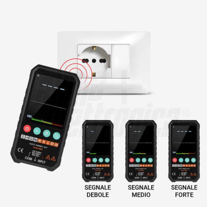 Multimetro digitale tascabile - True RMS, Prova diodi, Data Hold - immagine 4