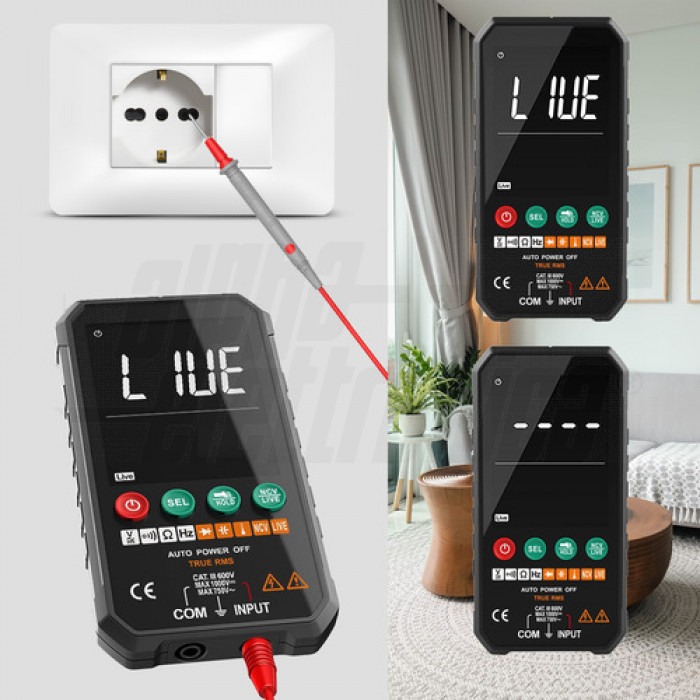Multimetro digitale tascabile - True RMS, Prova diodi, Data Hold - immagine 5