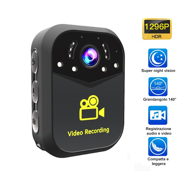 Police Body Camera con display LCD a colori da indossare