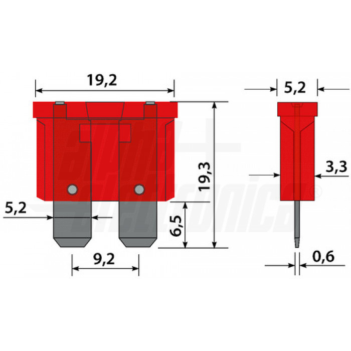 Fusibile a lama 10A 32V rapido F - immagine 2