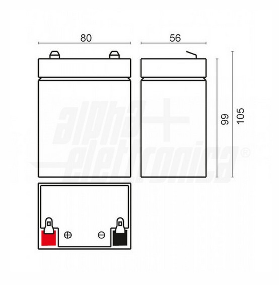 Batteria al piombo 12V 2.9Ah - AGM faston 4.8mm - immagine 2