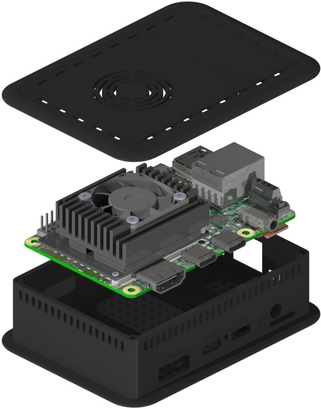TEK-CORAL - Contenitore TRASPARENTE in ABS+PC per Google Coral dev board