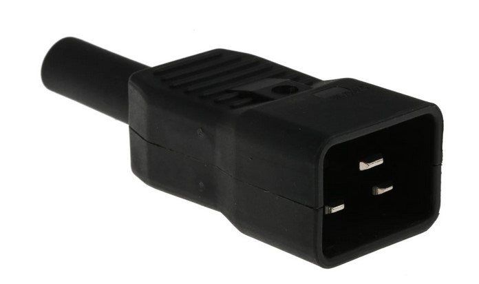 Connettore IEC C20 Maschio 16A 250V fusibili Montaggio su cavo