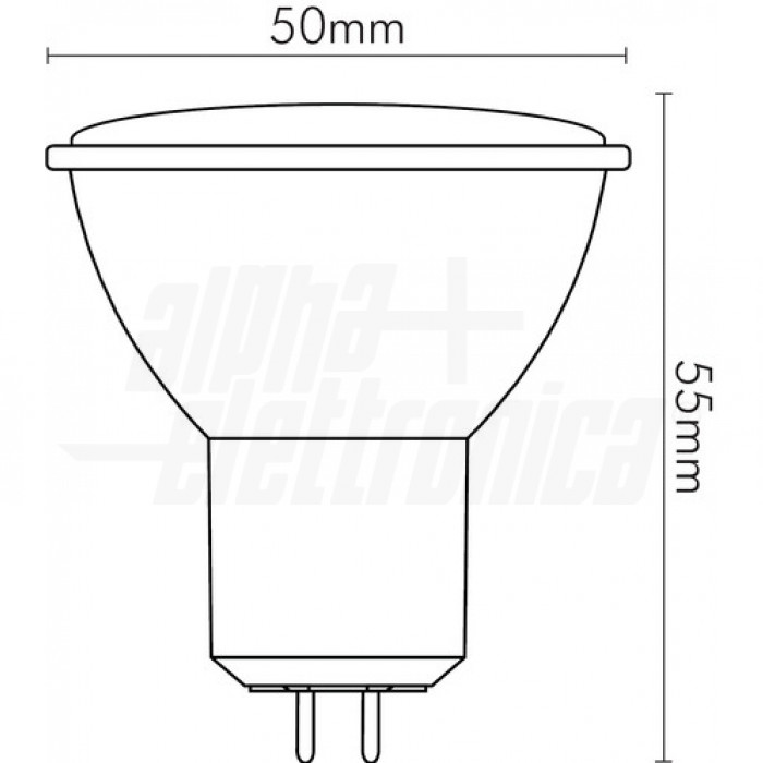 Lampadina a Led MR16 GU5,3 5W 12Vac/dc - Bianco naturale - immagine 2