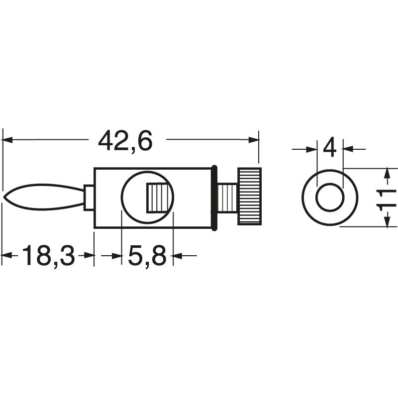 Spina banana diam. 4mm con morsetto serrafilo - NERO - immagine 2