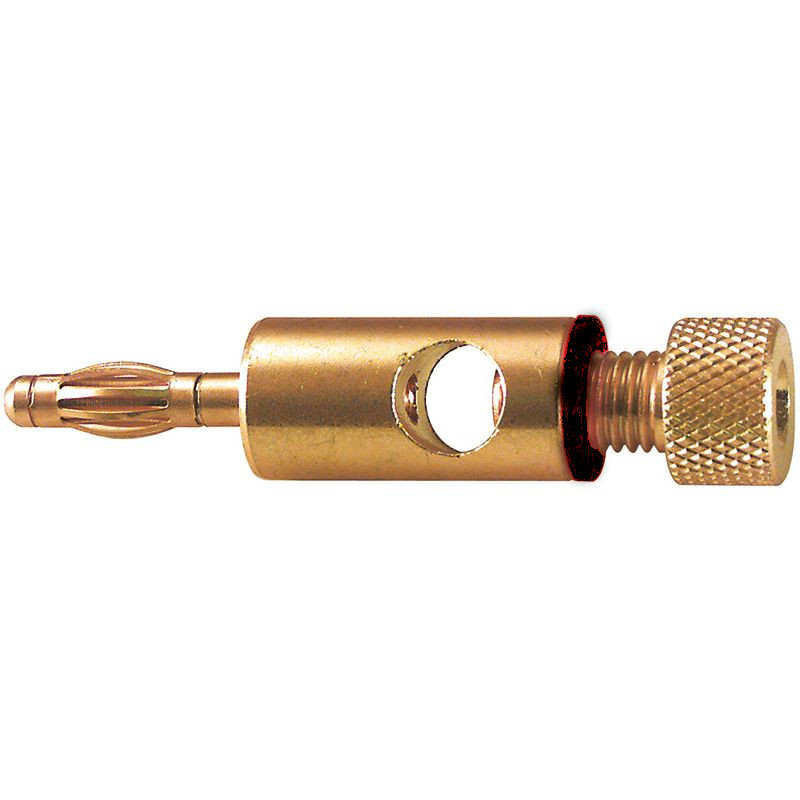 Spina banana diam. 4mm con morsetto serrafilo - NERO