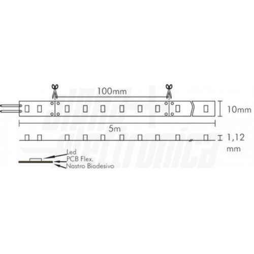 Striscia Led 5m IP20 24Vdc 15W/m 60 Led/m 5630 - Bianco freddo - immagine 2