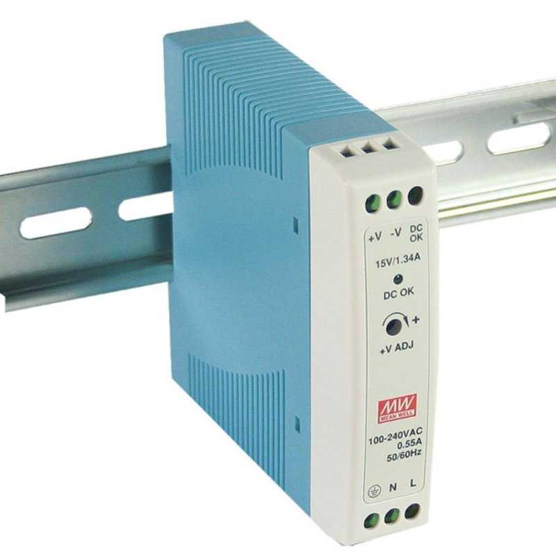 MDR-20-12 - Alimentatore barra DIN 20W 12VDC 1.67A Mean Well