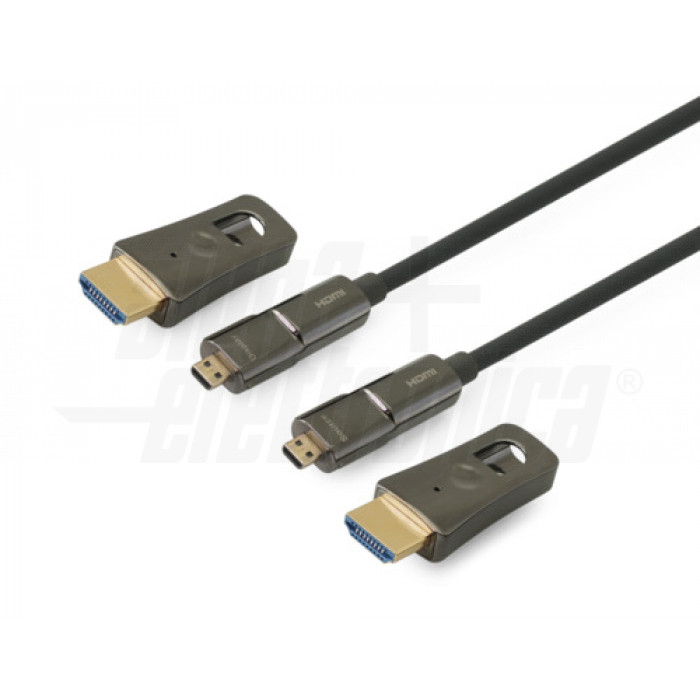 Cavo HDMI Attivo in Fibra Ottica - High-Speed with Ethernet - Con adattatore Micro HDMI / HDMI - 30m