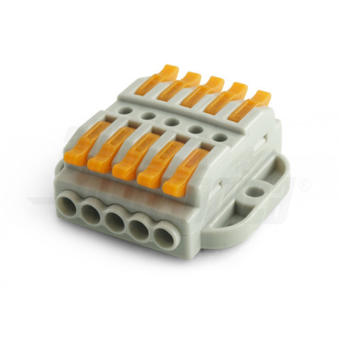 Connettore rapido serrafilo 5P passanti con base di fissaggio