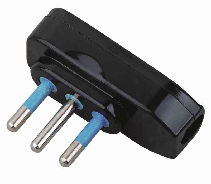 Spina salvaspazio standard italiano 2P+T 10A NERA