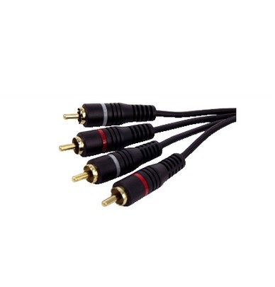 Cavo audio conduttore in rame 2 spine RCA / 2 spine RCA -  3m