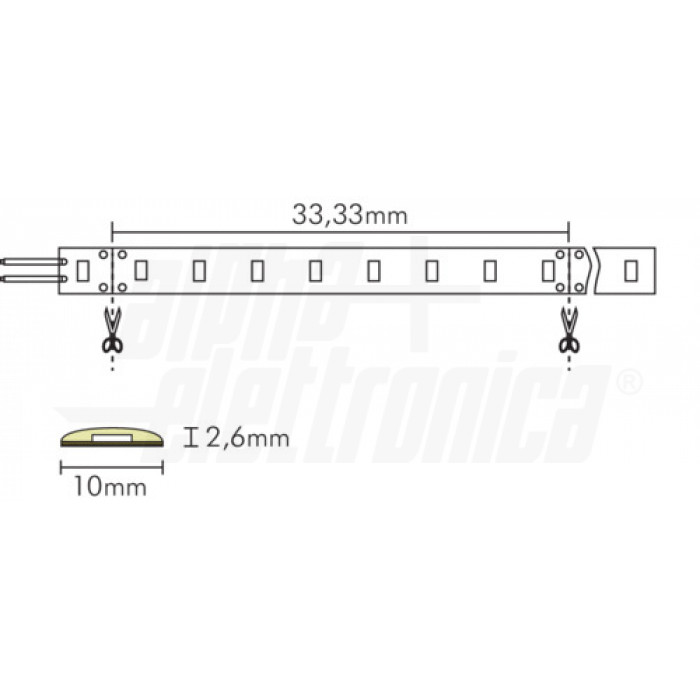 Striscia Led 5mt 240 Led/m 2835 24Vdc 19,2W/m - Bianco caldo 3000K - immagine 2