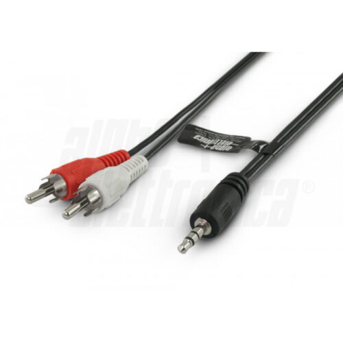 Cavo da spina jack diam.3,5 Stereo a 2 spine RCA audio - 5m