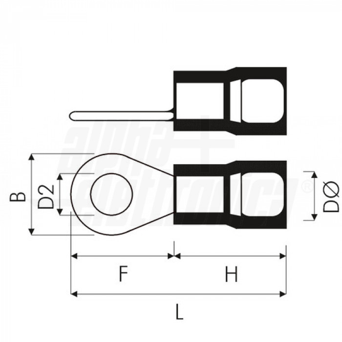 Terminale ad occhiello ROSSO preisolato 3,2mm Adatto per cavo 0,5-1,5mmq - immagine 2