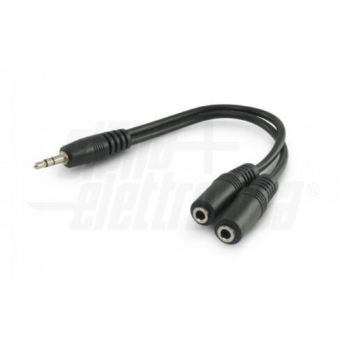 Cavo da SPINA JACK diam 3,5 Stereo a 2 PRESE JACK diam.3,5 Stereo - 0,2m