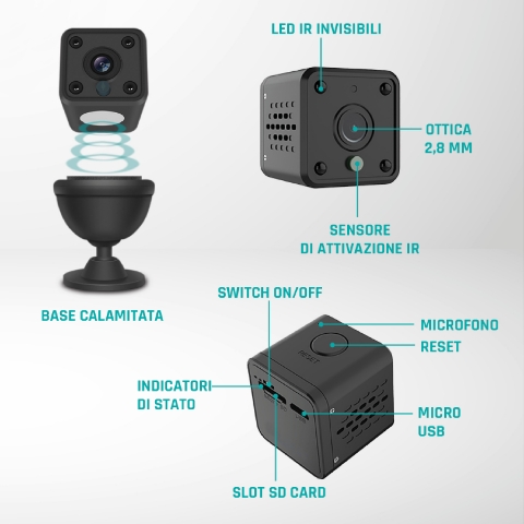HeyCam Mini - Mini telecamera WI-FI da interni HD 720p - immagine 3