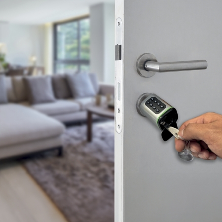 HeyLock - Serratura cilindro smart wi-fi con tastiera e lettore card - immagine 4