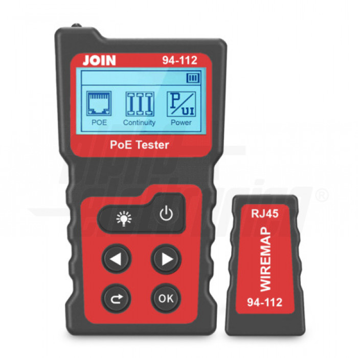 Tester cavi LAN e RJ45 PoE Display LCD con torcia