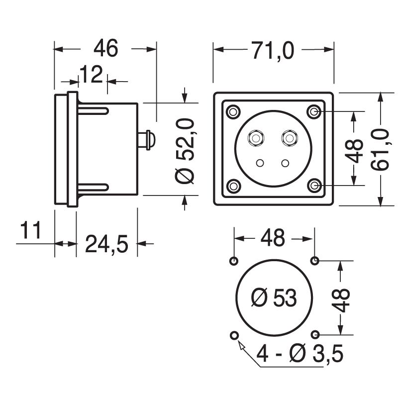 Volmetro a bobina mobile 30V 70x60 CLASSE 1,5 - immagine 2
