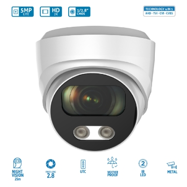 Telecamera A-HD 4in1 DOME 5m LITE SONY STARVIS 2,8mm IR led