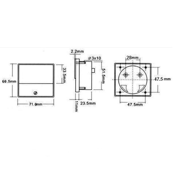 Amperometro Analogico da pannello 70x60mm - 15 A - immagine 2