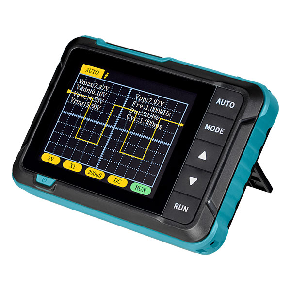 Oscilloscopio palmare DSO-200: 1 canale, 200 kHz, 99x69x20 mm. Display L