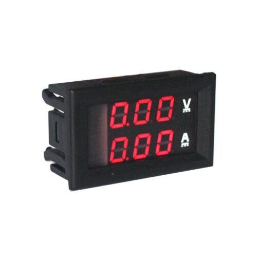 Voltmetro Amperometro da pannello – 100V 10A display a LED rossi