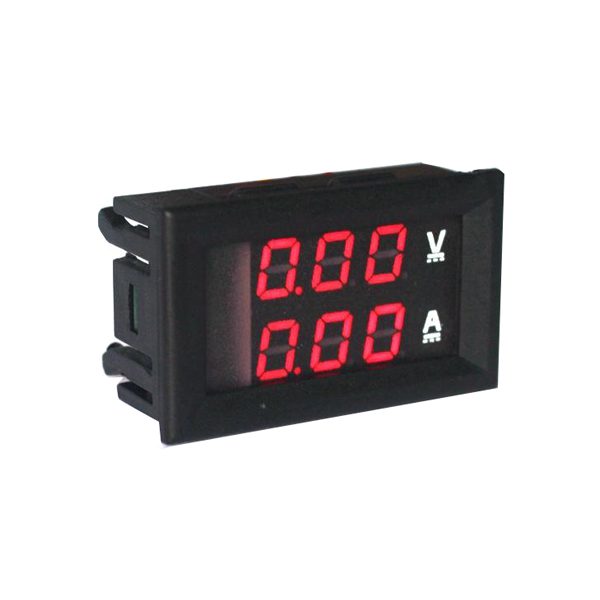 Voltmetro Amperometro da pannello – 100V 10A display a LED rossi