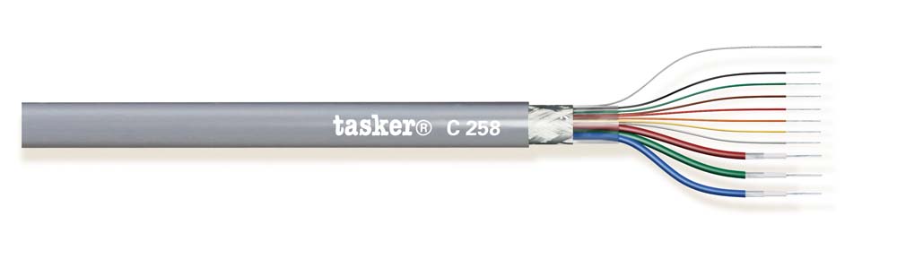 TASKER CAVO C258 3x0,08 + 7x0,08 GRIGIO - BOB. MT. 500