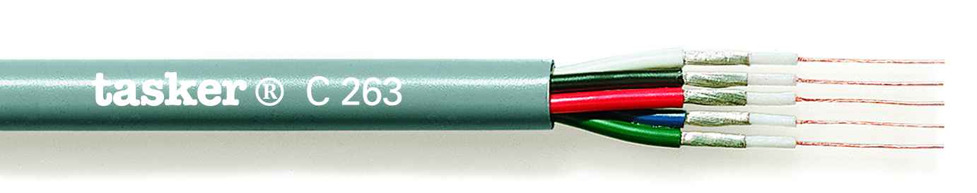 TASKER CAVO C263 5x0,08 GRIGIO - BOB. MT. 300