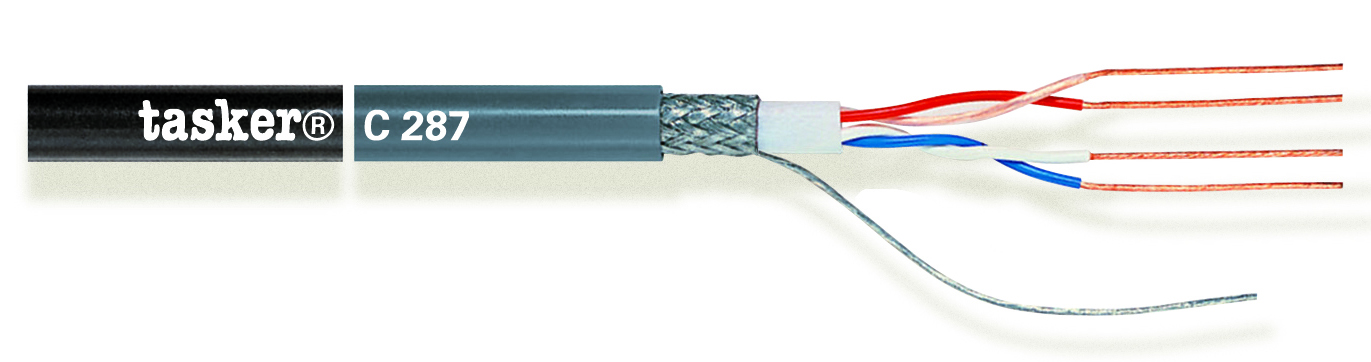 TASKER CAVO C287 2x2x0,22 NERO - BOB. MT. 300