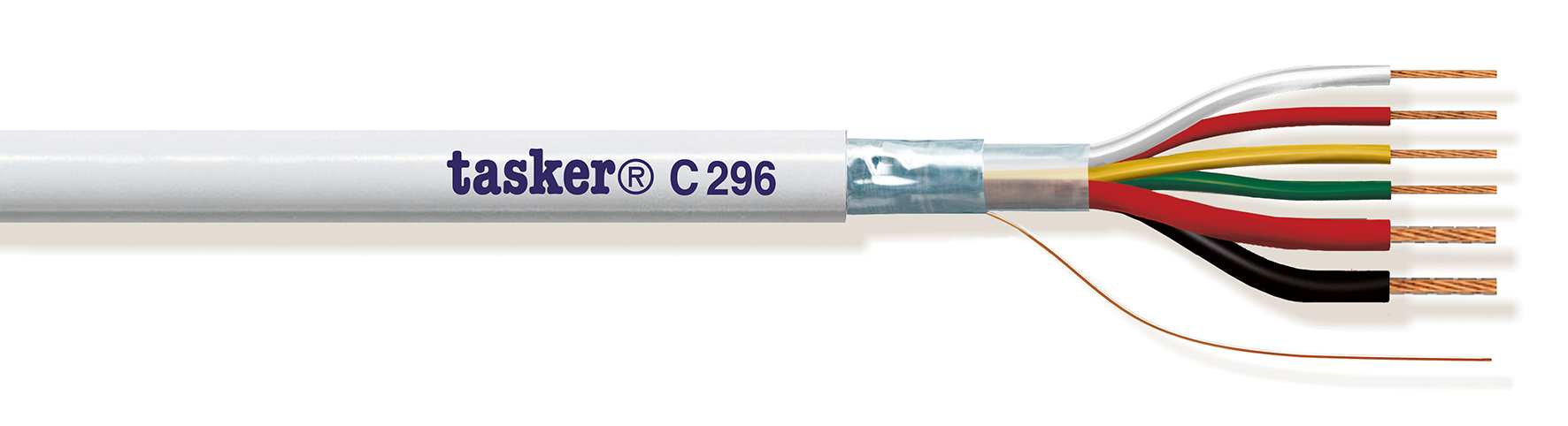 TASKER CAVO C296 4x0,22+2x0,50 BIANCO - BOB. MT. 500