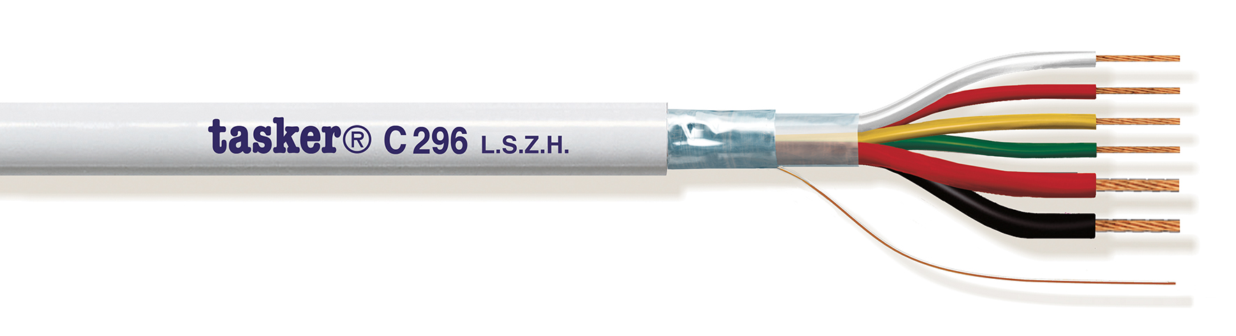 TASKER CAVO C296 LSZH 4x0,22+2x0,50 BIANCO - BOB. MT.100