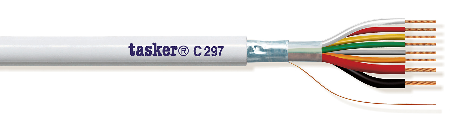 TASKER CAVO C297 6x0,22 + 2x0,50 BIANCO - BOB. MT. 100