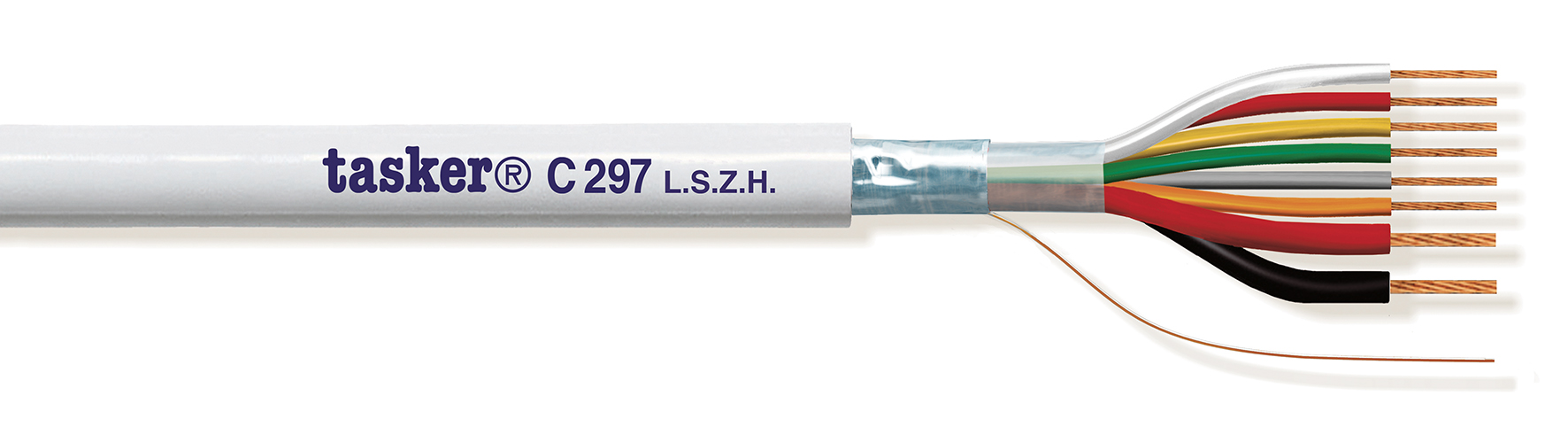 TASKER CAVO C297 LSZH 6x0,22+2x0,50 BIANCO - BOB. MT.100