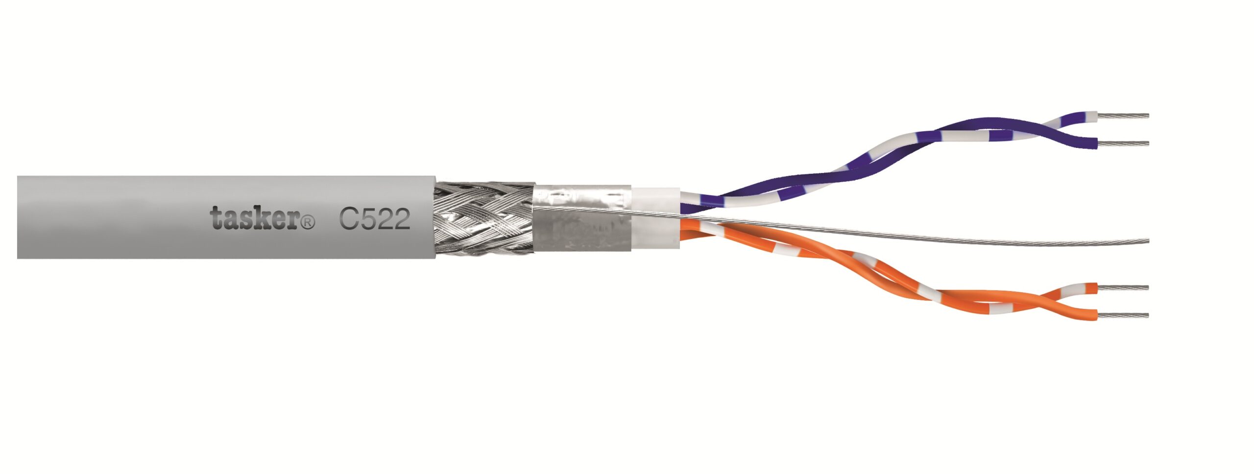 TASKER CAVO C522 2x2x0,22 GRIGIO - BOB. MT. 300