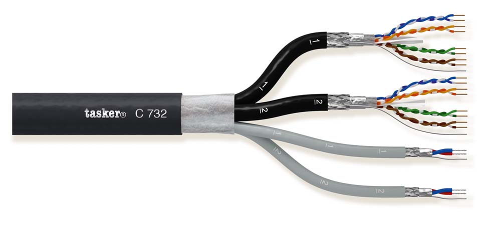 TASKER CAVO C732 2x2x0,22 NERO - BOB. MT. 100