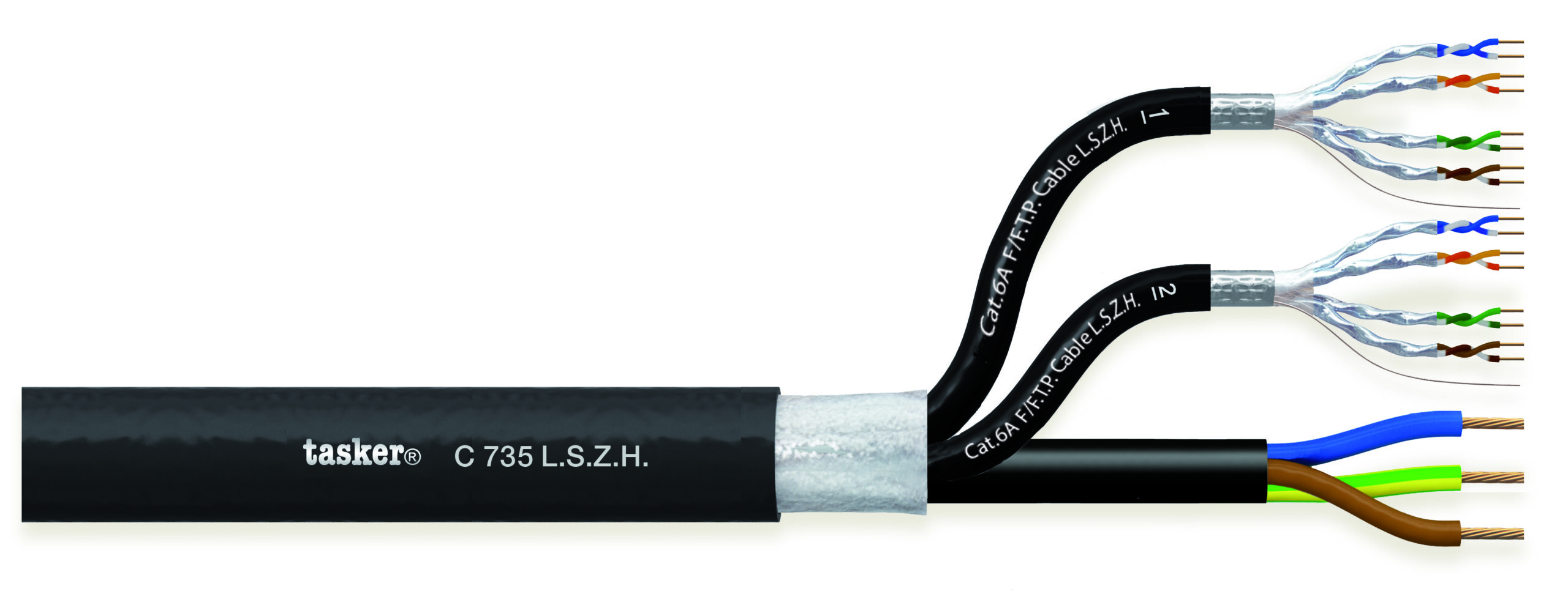 TASKER CAVO C735 LSZH 2x4x2x0,25+3x2,50 NERO - BOB. MT.100