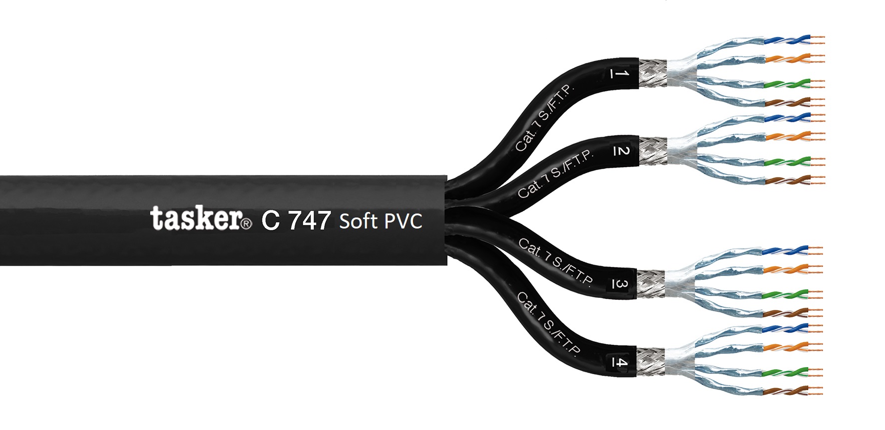 TASKER CAVO C747 4x2x0,14 NERO - BOB. MT. 100