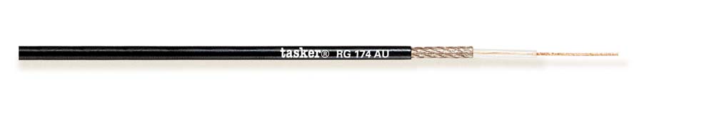 TASKER CAVO RG 174 U 1x0,14 NERO - BOB. MT. 300