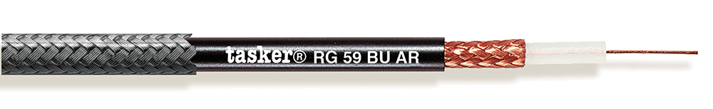 TASKER CAVO RG 59 ARMATO 1x0,26 NERO - BOB. MT. 100