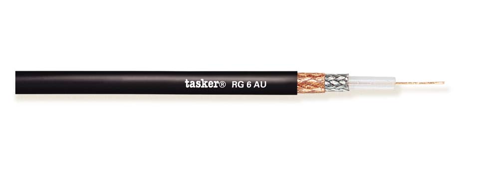 TASKER CAVO RG6 AU 1x0,40 75 OHM NERO - BOB. MT. 100