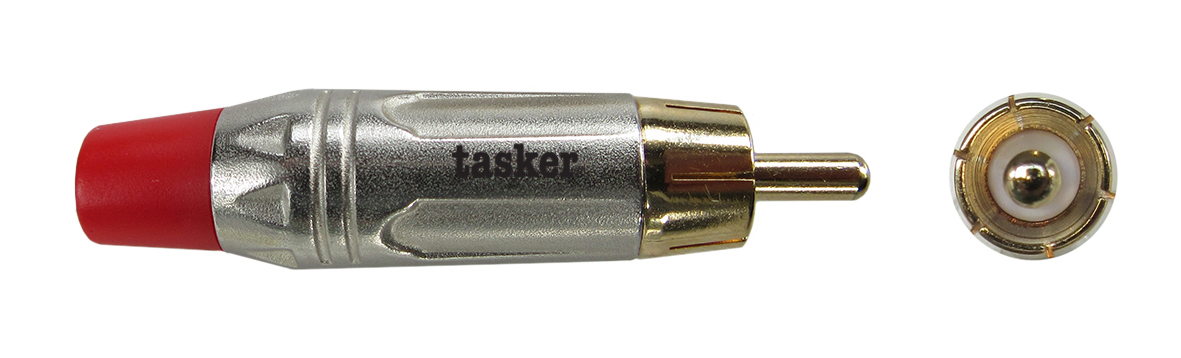 TASKER (SP7) SP50GRCAM CONNETTORE RCA MASCHIO ORO - ROSSO