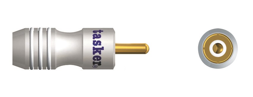 TASKER SP52 CONNETTORE RCA MASCHIO CONTATTI ORO - BIANCO