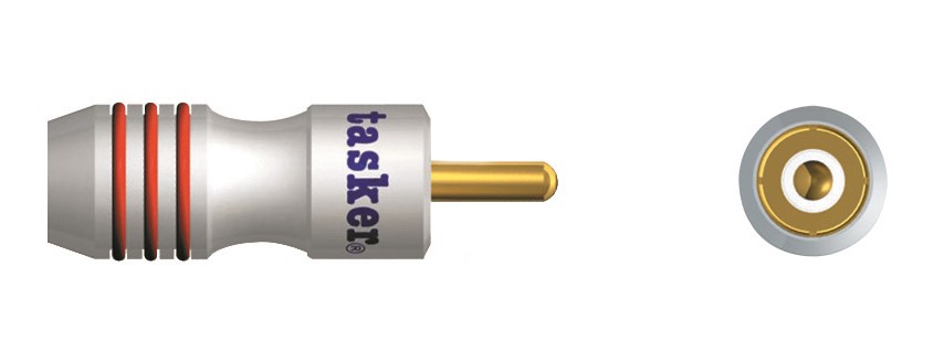 TASKER SP52 CONNETTORE RCA MASCHIO CONTATTI ORO - ROSSO