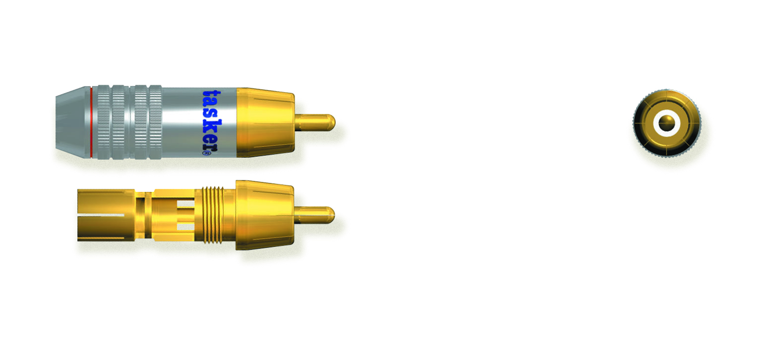 TASKER SP59 CONNETTORE MASCHIO RCA CONTATTI ORO - BIANCO