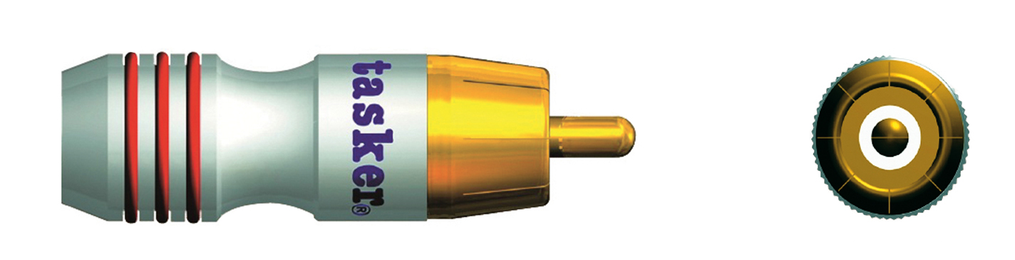 TASKER SP60 CONNETTORE MASCHIO RCA CONTATTI ORO - BIANCO